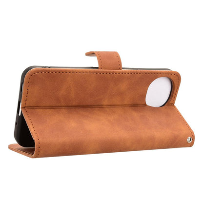 For Sharp Aquos wish6 Skin Feel Magnetic Flip Leather Phone Case(Brown)