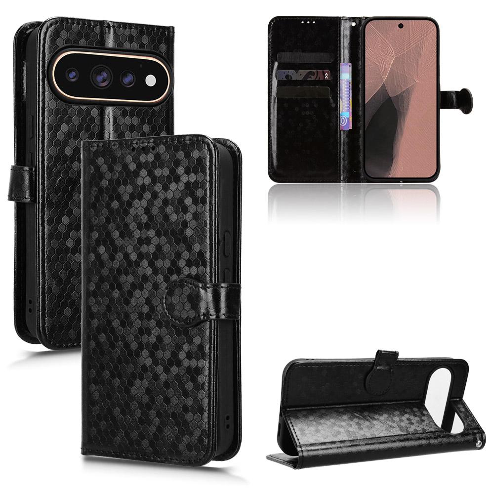 For Google Pixel 11 / 11 Pro Honeycomb Dot Texture Leather Phone Case - Black - EDA004738710A