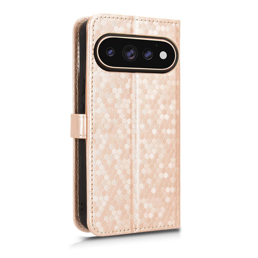 For Google Pixel 11 / 11 Pro Honeycomb Dot Texture Leather Phone Case - Gold - EDA004738710B