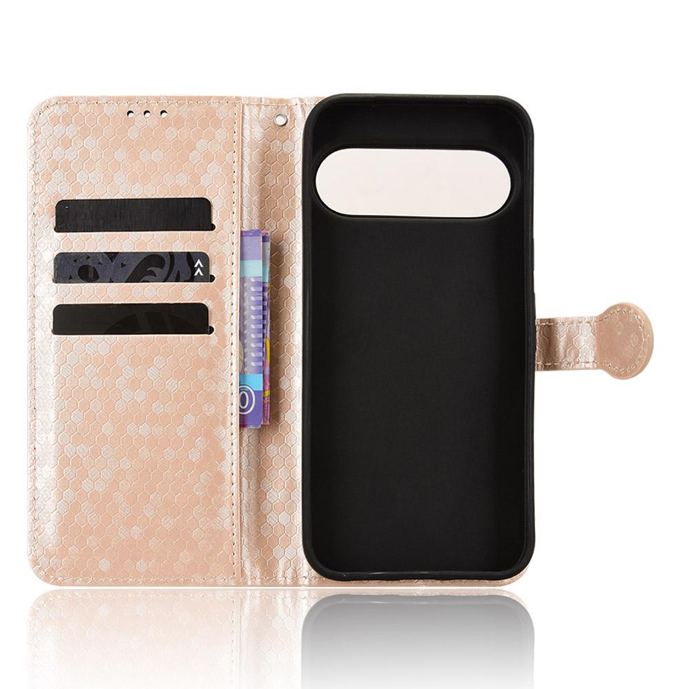 For Google Pixel 11 / 11 Pro Honeycomb Dot Texture Leather Phone Case - Gold - EDA004738710B