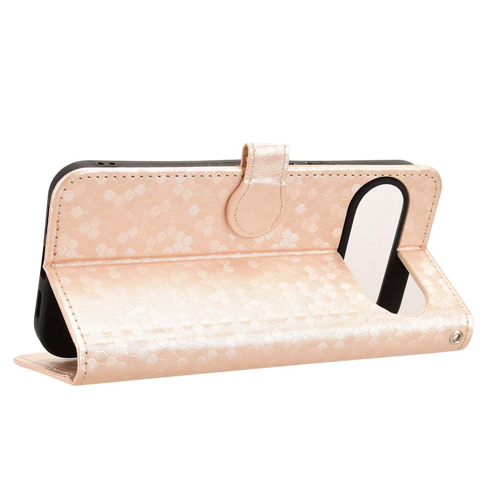 For Google Pixel 11 / 11 Pro Honeycomb Dot Texture Leather Phone Case - Gold - EDA004738710B