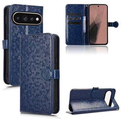 For Google Pixel 11 / 11 Pro Honeycomb Dot Texture Leather Phone Case - Blue - EDA004738710C