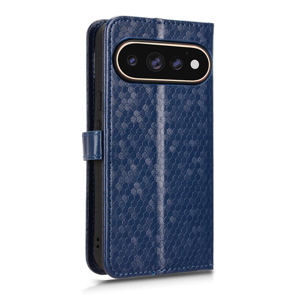 For Google Pixel 11 / 11 Pro Honeycomb Dot Texture Leather Phone Case - Blue - EDA004738710C