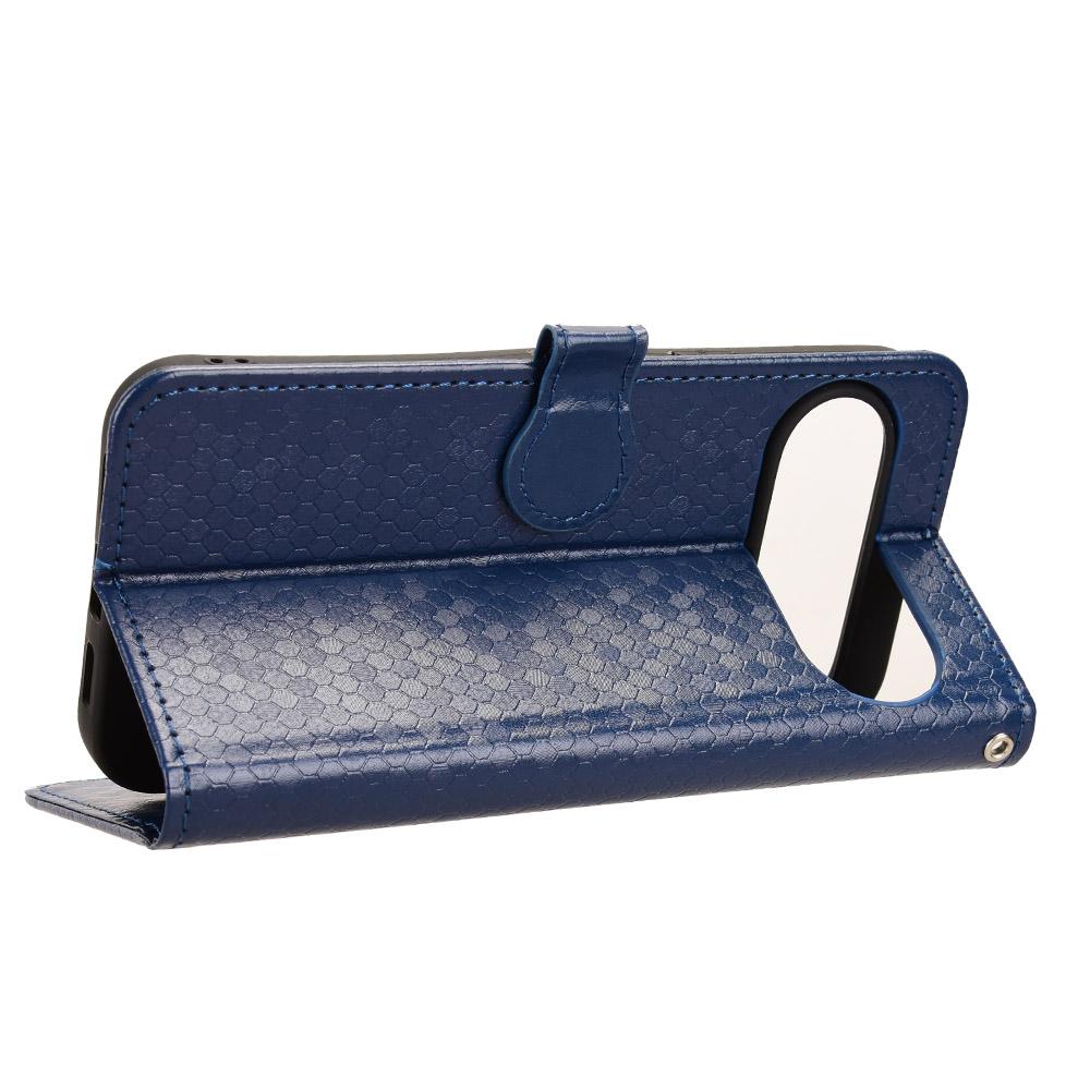 For Google Pixel 11 / 11 Pro Honeycomb Dot Texture Leather Phone Case - Blue - EDA004738710C