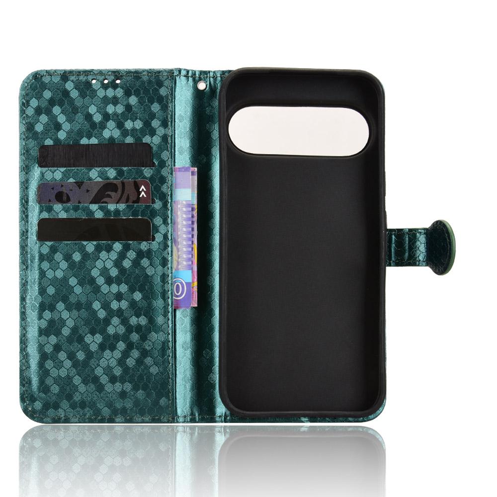 For Google Pixel 11 / 11 Pro Honeycomb Dot Texture Leather Phone Case - Green - EDA004738710D