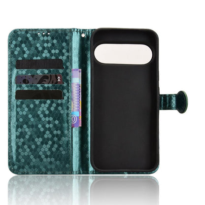 For Google Pixel 11 / 11 Pro Honeycomb Dot Texture Leather Phone Case - Green - EDA004738710D