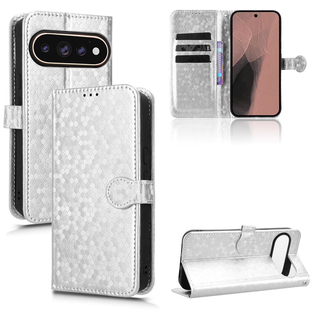 For Google Pixel 11 / 11 Pro Honeycomb Dot Texture Leather Phone Case - Silver - EDA004738710E