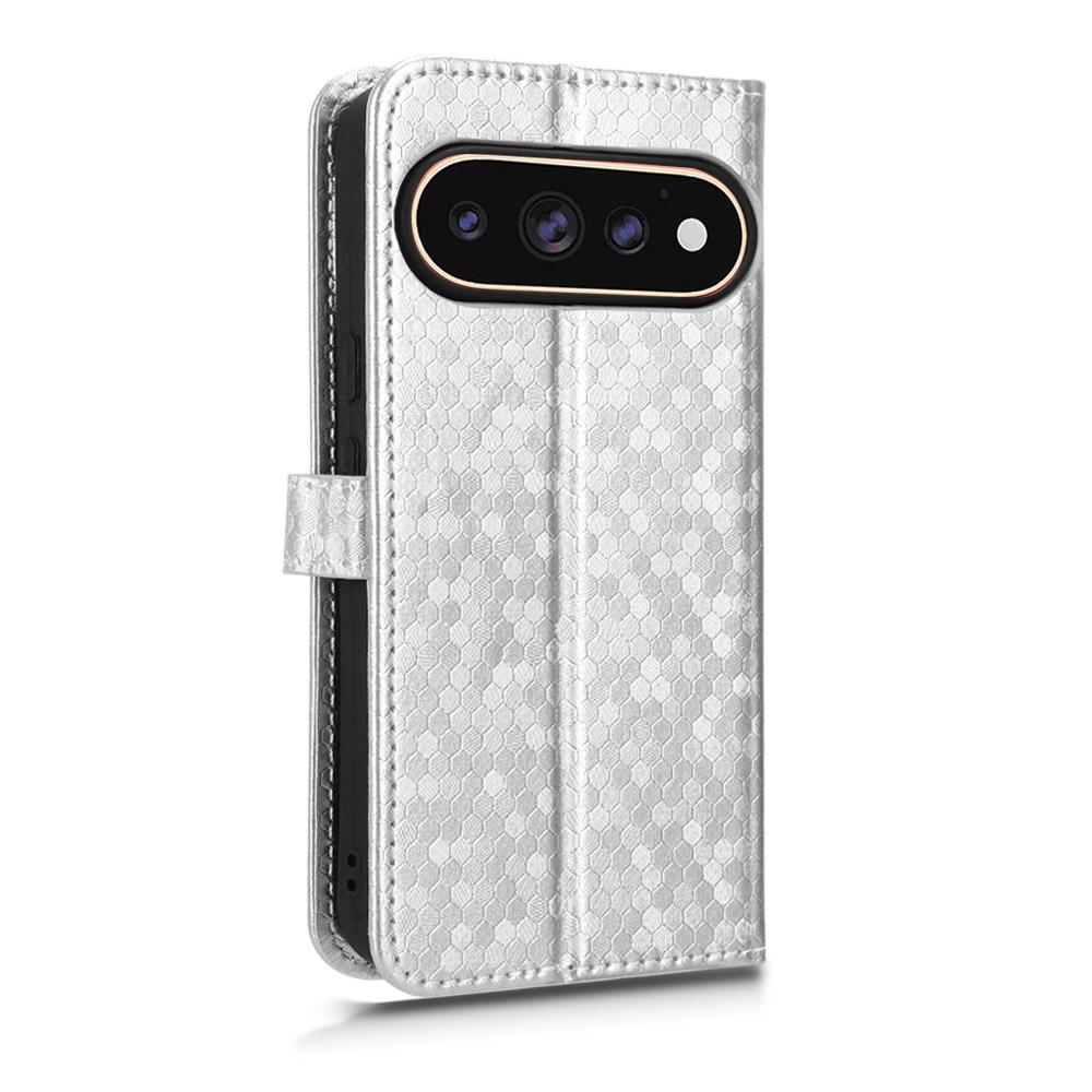 For Google Pixel 11 / 11 Pro Honeycomb Dot Texture Leather Phone Case - Silver - EDA004738710E