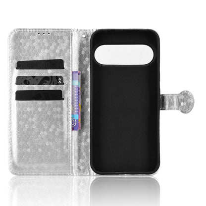 For Google Pixel 11 / 11 Pro Honeycomb Dot Texture Leather Phone Case - Silver - EDA004738710E