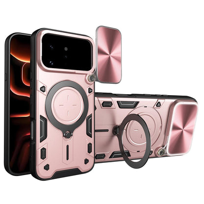 For Infinix Note 60 Ultra 5G CD Texture Sliding Camshield Magnetic Holder Phone Case - Pink - EDA004742718A