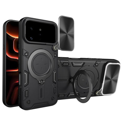 For Infinix Note 60 Ultra 5G CD Texture Sliding Camshield Magnetic Holder Phone Case - Black - EDA004742718B