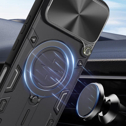 For Infinix Note 60 Ultra 5G CD Texture Sliding Camshield Magnetic Holder Phone Case - Black - EDA004742718B