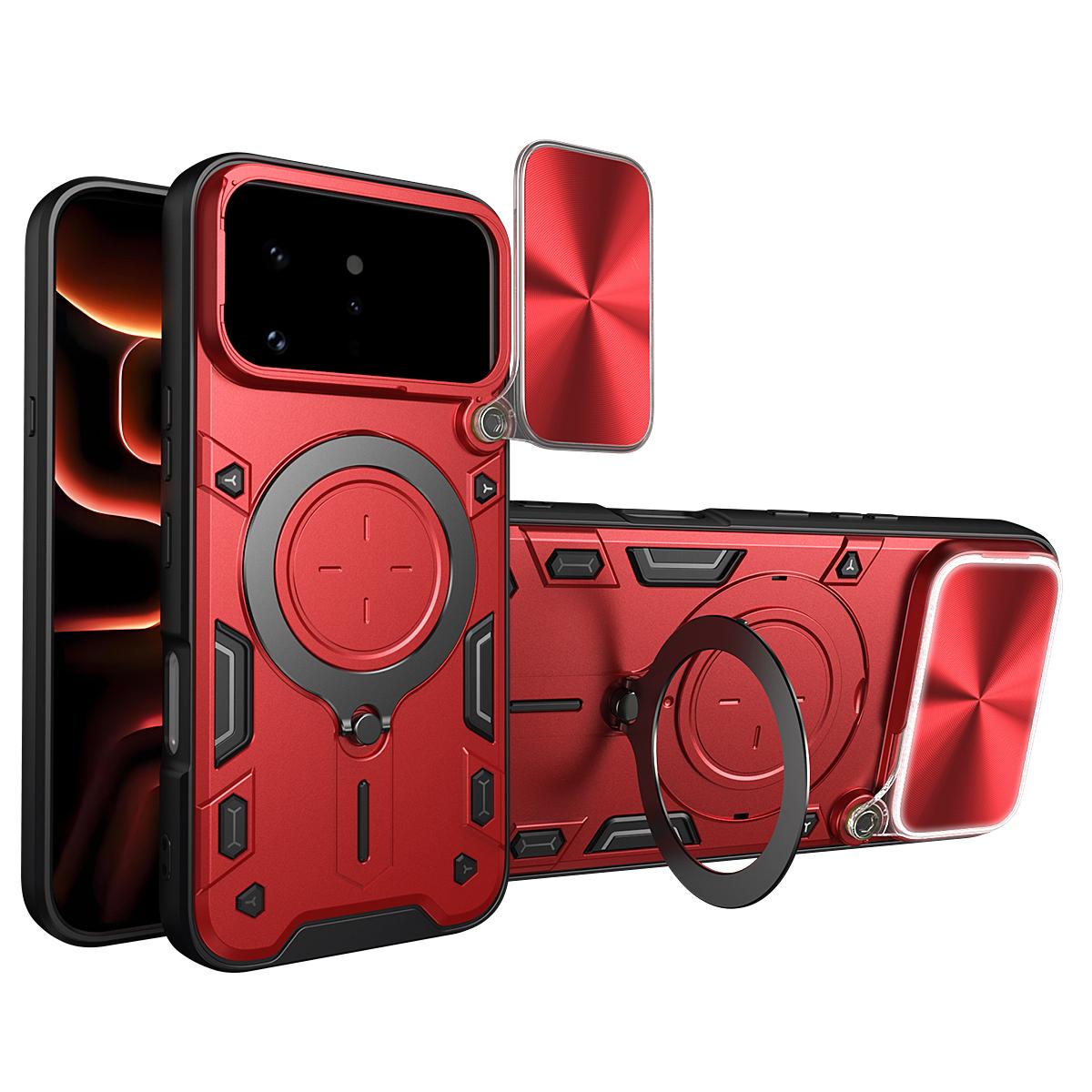 For Infinix Note 60 Ultra 5G CD Texture Sliding Camshield Magnetic Holder Phone Case - Red - EDA004742718C