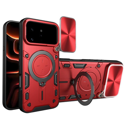For Infinix Note 60 Ultra 5G CD Texture Sliding Camshield Magnetic Holder Phone Case - Red - EDA004742718C
