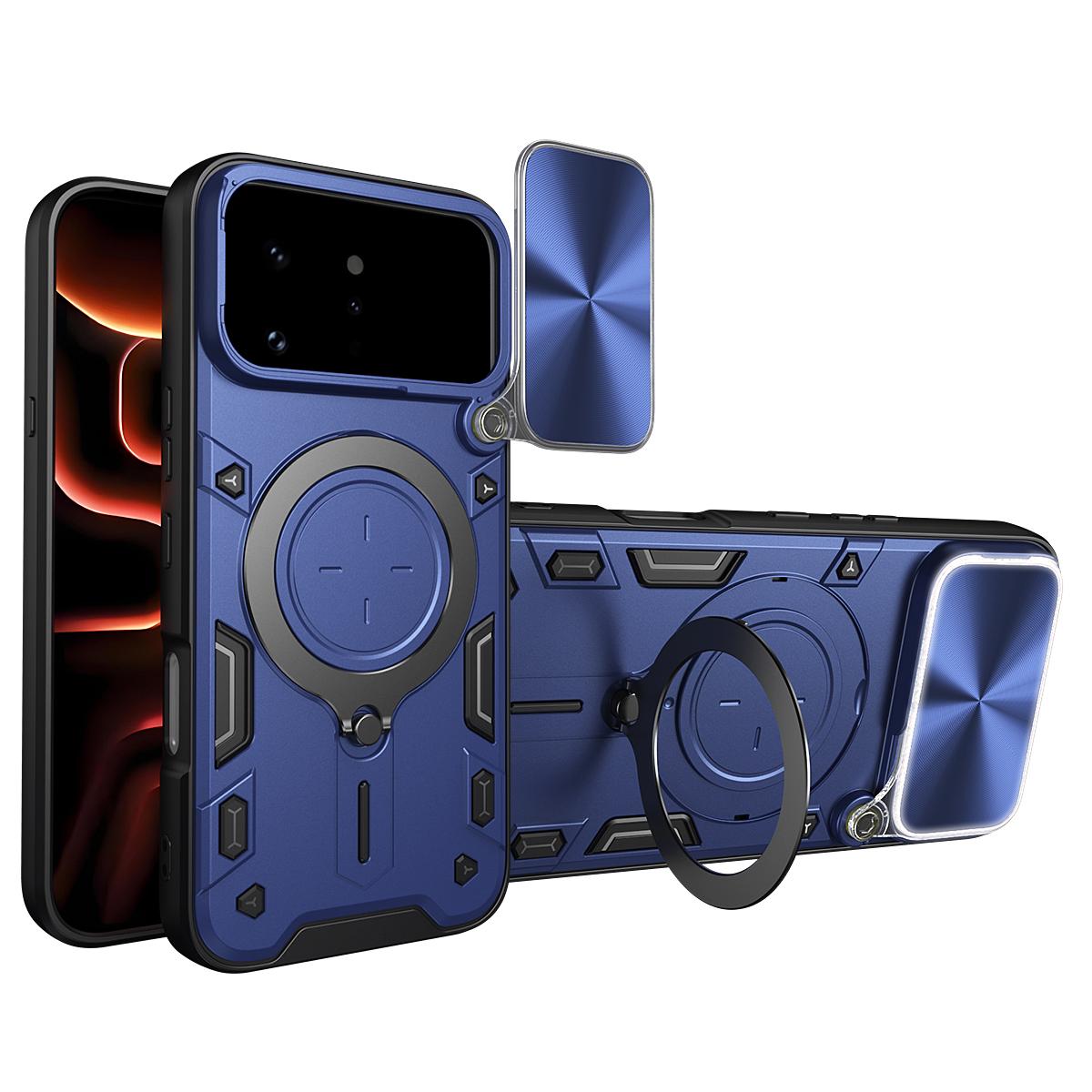 For Infinix Note 60 Ultra 5G CD Texture Sliding Camshield Magnetic Holder Phone Case - Blue - EDA004742718D