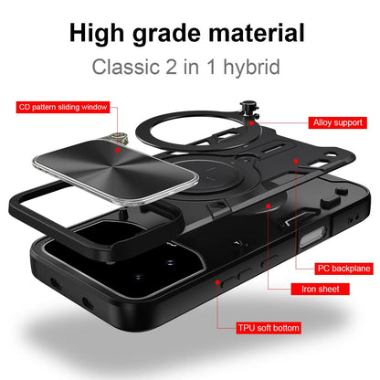 For Infinix Note 60 Ultra 5G CD Texture Sliding Camshield Magnetic Holder Phone Case - Silver - EDA004742718E