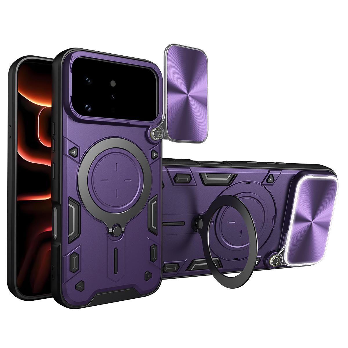For Infinix Note 60 Ultra 5G CD Texture Sliding Camshield Magnetic Holder Phone Case - Purple - EDA004742718F