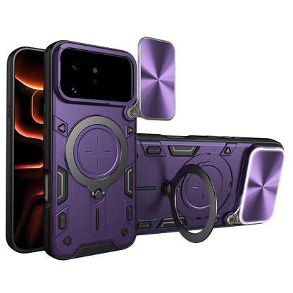 For Infinix Note 60 Ultra 5G CD Texture Sliding Camshield Magnetic Holder Phone Case - Purple - EDA004742718F
