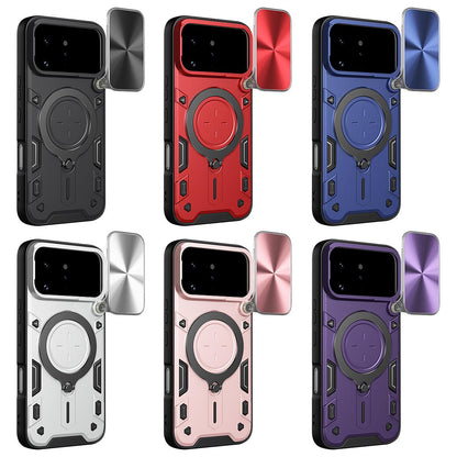 For Infinix Note 60 Ultra 5G CD Texture Sliding Camshield Magnetic Holder Phone Case - Purple - EDA004742718F