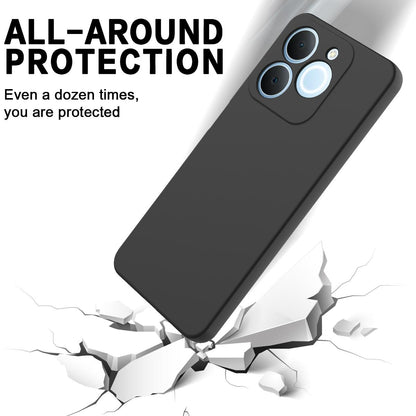 For Realme P4 Lite 4G Solid Color Liquid Silicone Dropproof Full Coverage Phone Case - Black - EDA004760167A