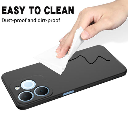 For Realme P4 Lite 4G Solid Color Liquid Silicone Dropproof Full Coverage Phone Case - Black - EDA004760167A