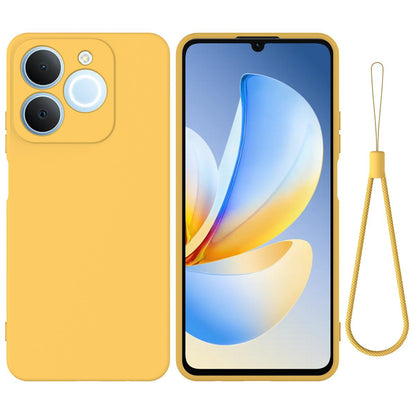 For Realme P4 Lite 4G Solid Color Liquid Silicone Dropproof Full Coverage Phone Case - Yellow - EDA004760167B
