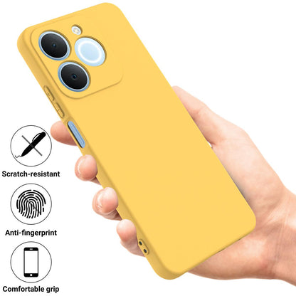 For Realme P4 Lite 4G Solid Color Liquid Silicone Dropproof Full Coverage Phone Case - Yellow - EDA004760167B
