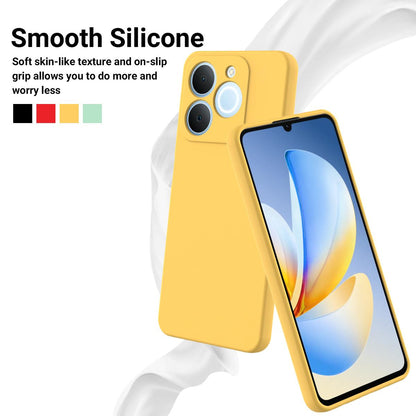 For Realme P4 Lite 4G Solid Color Liquid Silicone Dropproof Full Coverage Phone Case - Yellow - EDA004760167B