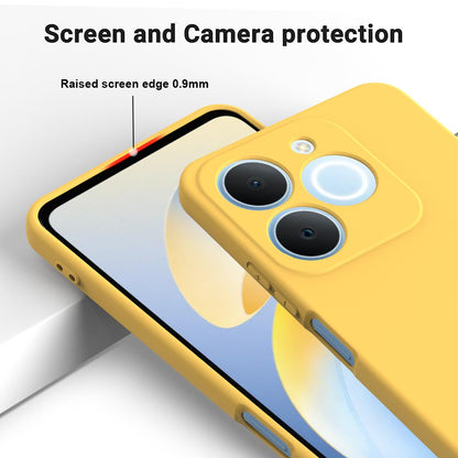 For Realme P4 Lite 4G Solid Color Liquid Silicone Dropproof Full Coverage Phone Case - Yellow - EDA004760167B
