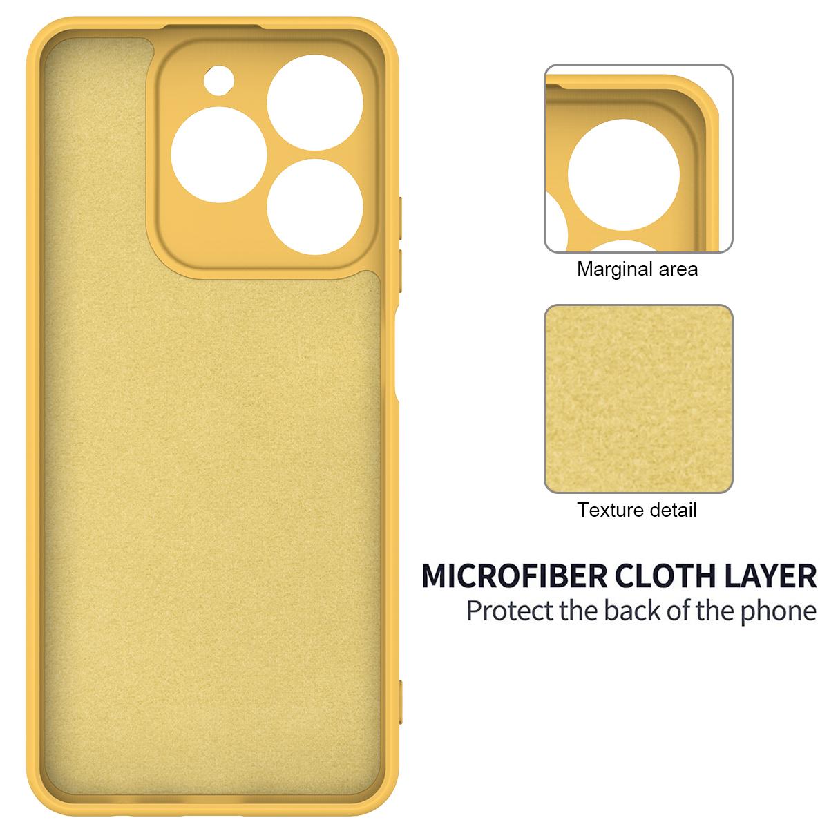 For Realme P4 Lite 4G Solid Color Liquid Silicone Dropproof Full Coverage Phone Case - Yellow - EDA004760167B