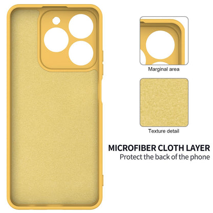 For Realme P4 Lite 4G Solid Color Liquid Silicone Dropproof Full Coverage Phone Case - Yellow - EDA004760167B