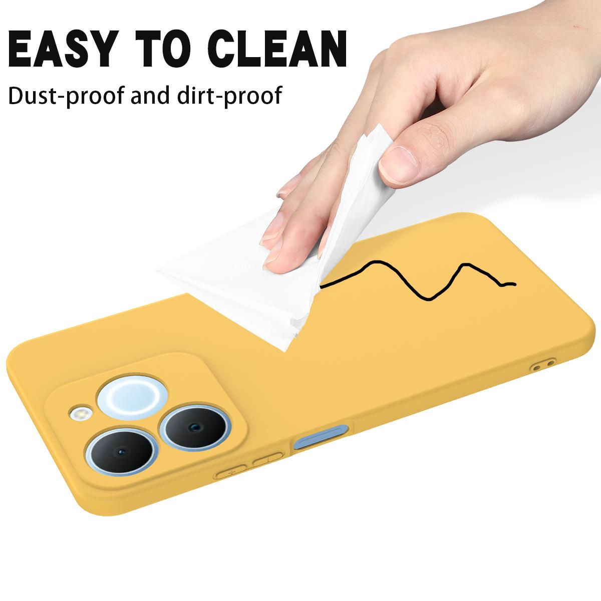 For Realme P4 Lite 4G Solid Color Liquid Silicone Dropproof Full Coverage Phone Case - Yellow - EDA004760167B