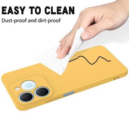 For Realme P4 Lite 4G Solid Color Liquid Silicone Dropproof Full Coverage Phone Case - Yellow - EDA004760167B