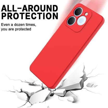 For Realme P4 Lite 4G Solid Color Liquid Silicone Dropproof Full Coverage Phone Case - Red - EDA004760167C