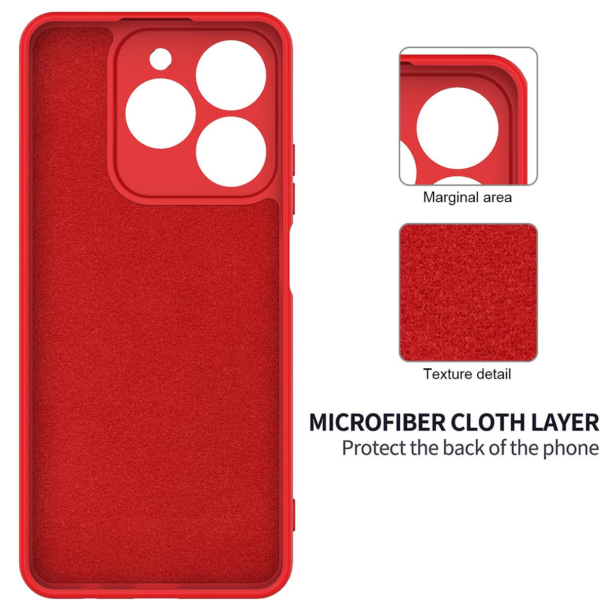 For Realme P4 Lite 4G Solid Color Liquid Silicone Dropproof Full Coverage Phone Case - Red - EDA004760167C