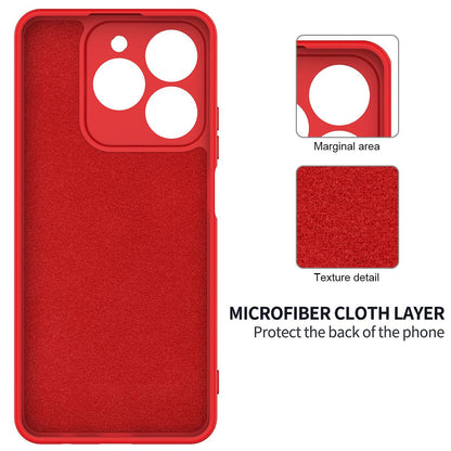 For Realme P4 Lite 4G Solid Color Liquid Silicone Dropproof Full Coverage Phone Case - Red - EDA004760167C