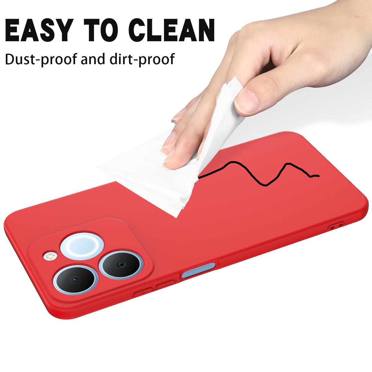 For Realme P4 Lite 4G Solid Color Liquid Silicone Dropproof Full Coverage Phone Case - Red - EDA004760167C