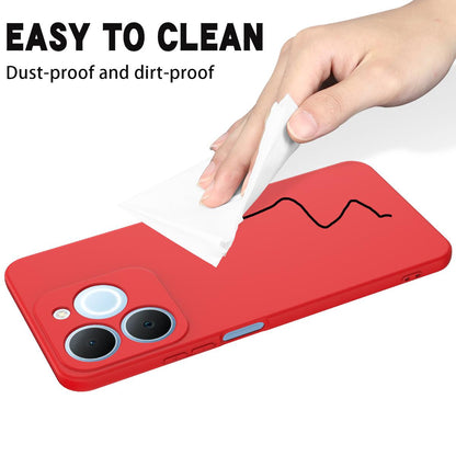 For Realme P4 Lite 4G Solid Color Liquid Silicone Dropproof Full Coverage Phone Case - Red - EDA004760167C