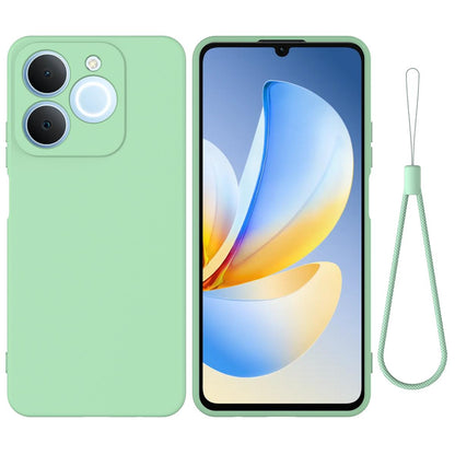 For Realme P4 Lite 4G Solid Color Liquid Silicone Dropproof Full Coverage Phone Case - Green - EDA004760167D