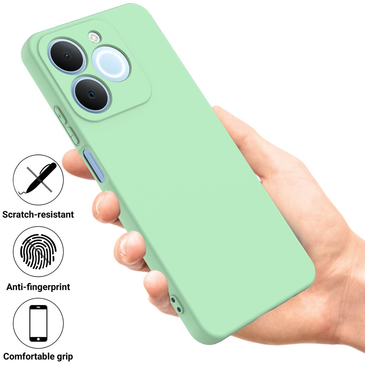 For Realme P4 Lite 4G Solid Color Liquid Silicone Dropproof Full Coverage Phone Case - Green - EDA004760167D