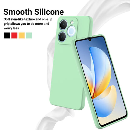 For Realme P4 Lite 4G Solid Color Liquid Silicone Dropproof Full Coverage Phone Case - Green - EDA004760167D