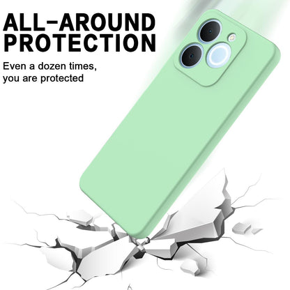 For Realme P4 Lite 4G Solid Color Liquid Silicone Dropproof Full Coverage Phone Case - Green - EDA004760167D