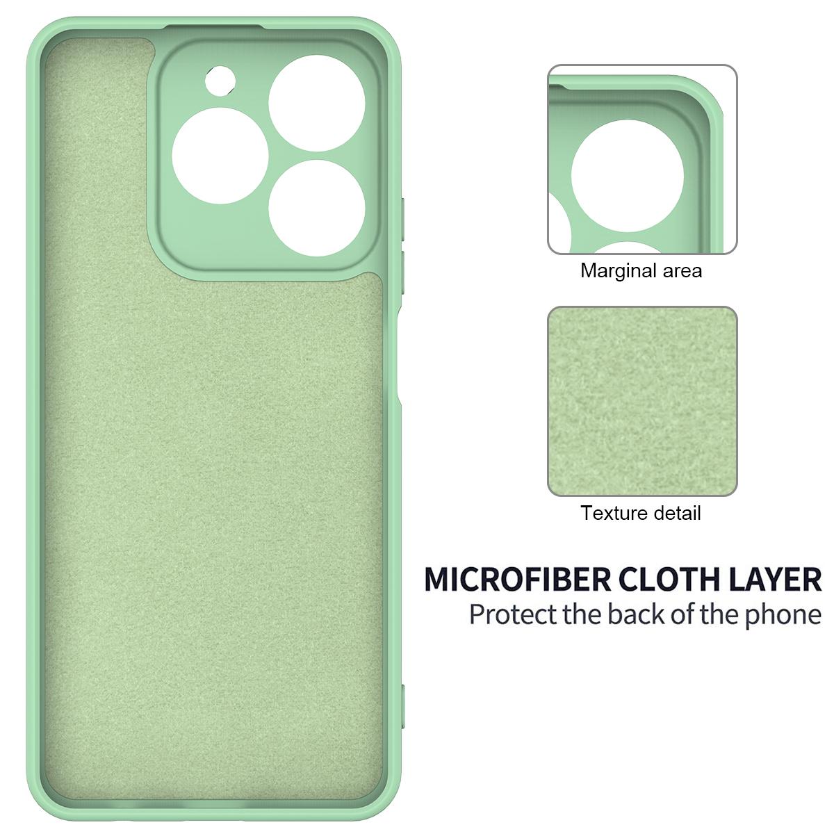 For Realme P4 Lite 4G Solid Color Liquid Silicone Dropproof Full Coverage Phone Case - Green - EDA004760167D