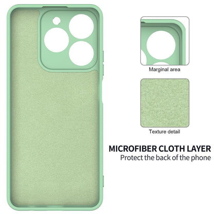 For Realme P4 Lite 4G Solid Color Liquid Silicone Dropproof Full Coverage Phone Case - Green - EDA004760167D