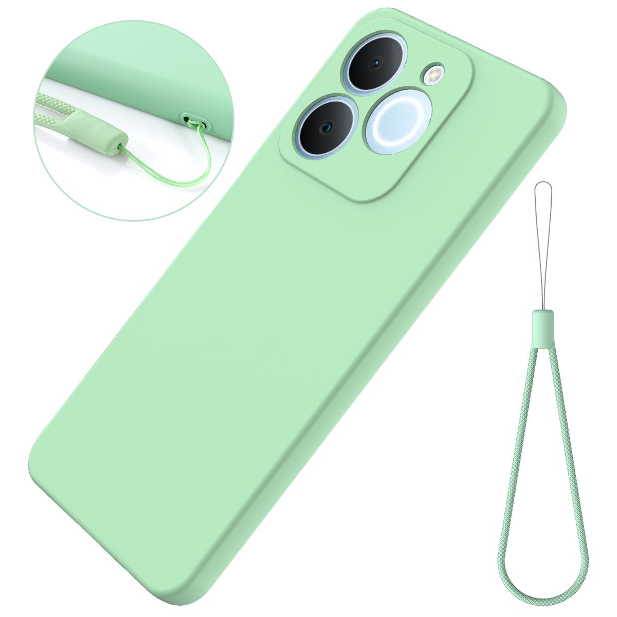 For Realme P4 Lite 4G Solid Color Liquid Silicone Dropproof Full Coverage Phone Case - Green - EDA004760167D