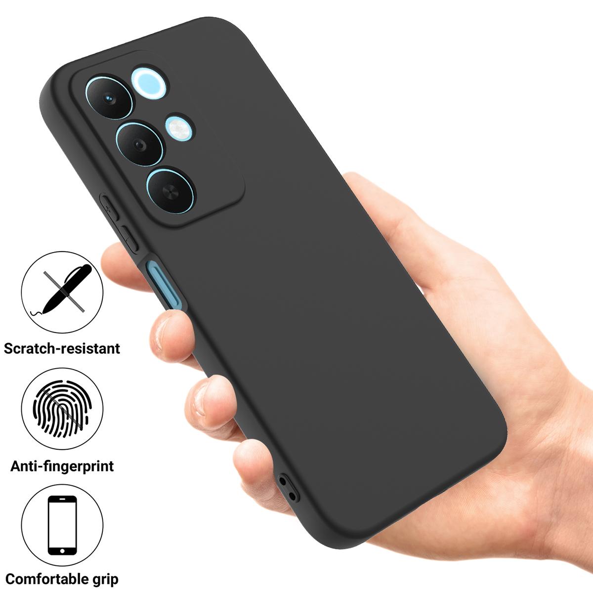 For Realme P3 Lite 5G Solid Color Liquid Silicone Dropproof Full Coverage Phone Case - Black - EDA004760168A