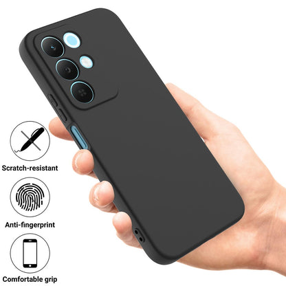 For Realme P3 Lite 5G Solid Color Liquid Silicone Dropproof Full Coverage Phone Case - Black - EDA004760168A
