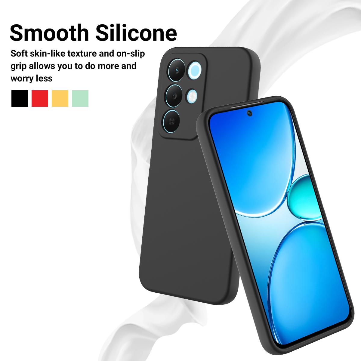 For Realme P3 Lite 5G Solid Color Liquid Silicone Dropproof Full Coverage Phone Case - Black - EDA004760168A