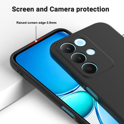 For Realme P3 Lite 5G Solid Color Liquid Silicone Dropproof Full Coverage Phone Case - Black - EDA004760168A