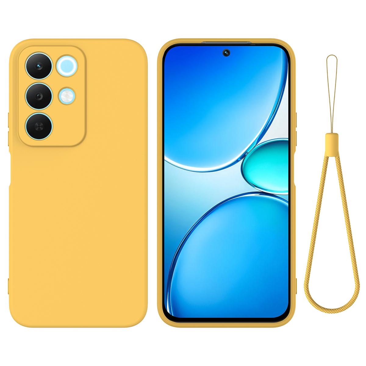 For Realme P3 Lite 5G Solid Color Liquid Silicone Dropproof Full Coverage Phone Case - Yellow - EDA004760168B